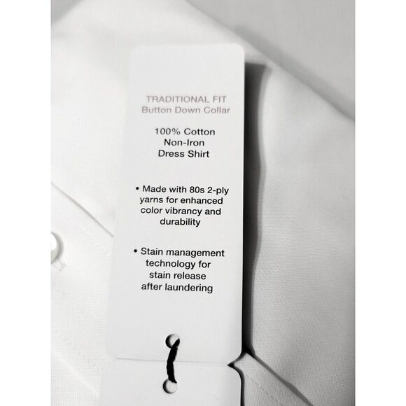 Kirkland Signature Men's Traditional Fit Non Iron Button Down Cotton Shirt 18x33 - Picture 8 of 9